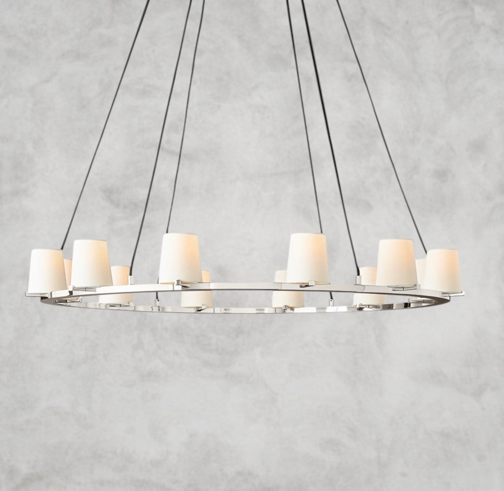 Pauillac Fabric Shade Round Chandelier 36", 48", 60"